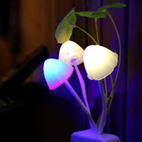 Light Sensing Night Light - Plug in LED Mushroom Lamp - Cupindy