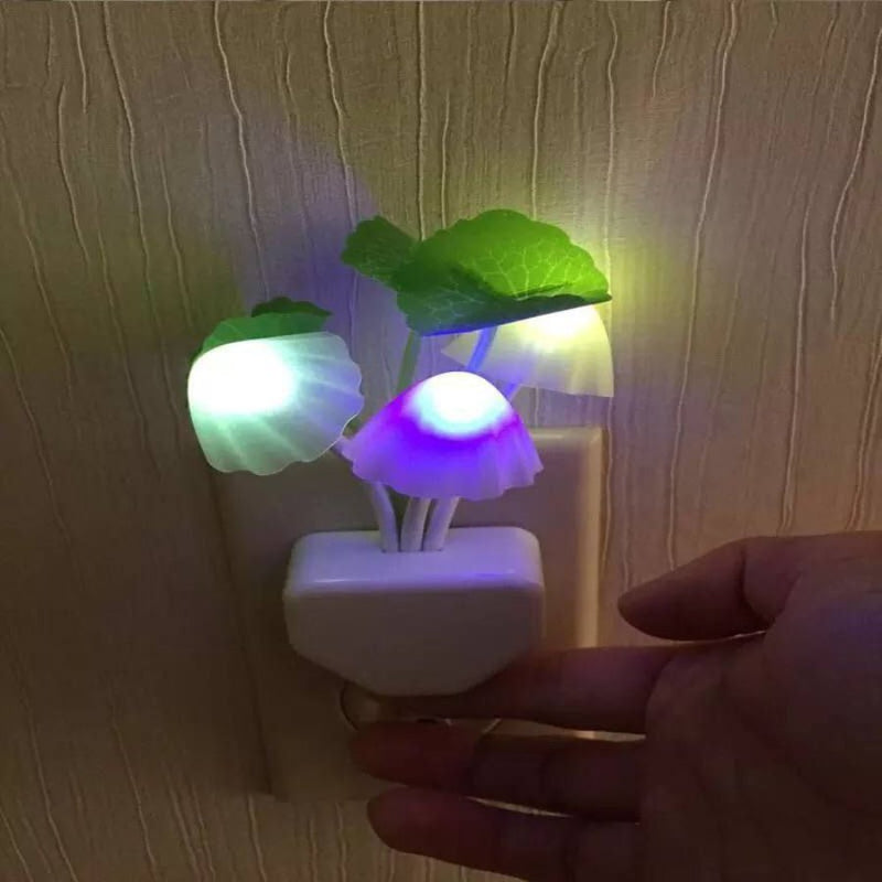 Light Sensing Night Light - Plug in LED Mushroom Lamp - Cupindy