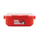Red base plastic container with stackable rectangular design | Cupindy