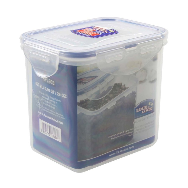 Lock & Lock, Plastic Stackable Airtight Food Storage Container, HPL808, 850ml - Cupindy