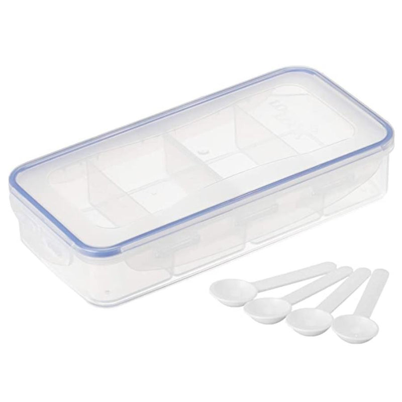 Lock & Lock, Seasoning Case with 4 Measuring Spoon, Transparent - 1.6 L - Cupindy