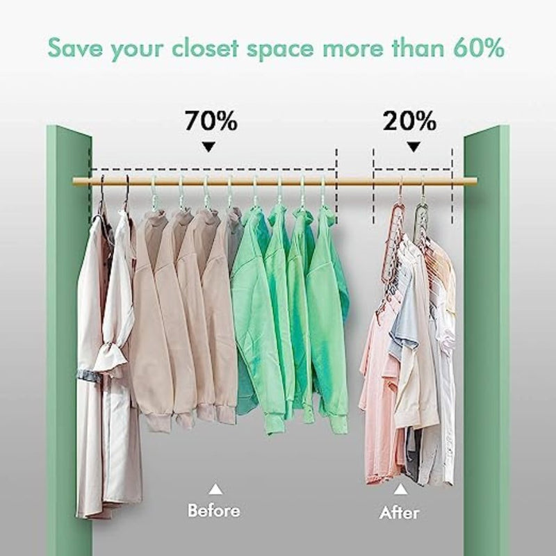 Magic Space Saving Clothes Plastic Hanger - Multi Colors - Cupindy