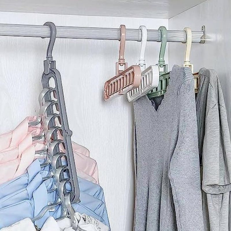 Magic Space Saving Clothes Plastic Hanger - Multi Colors - Cupindy
