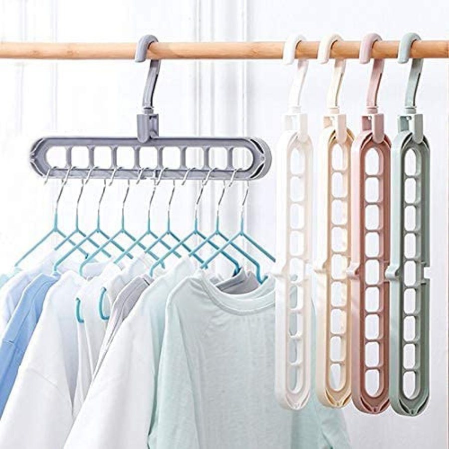 Magic Space Saving Clothes Plastic Hanger - Multi Colors - Cupindy