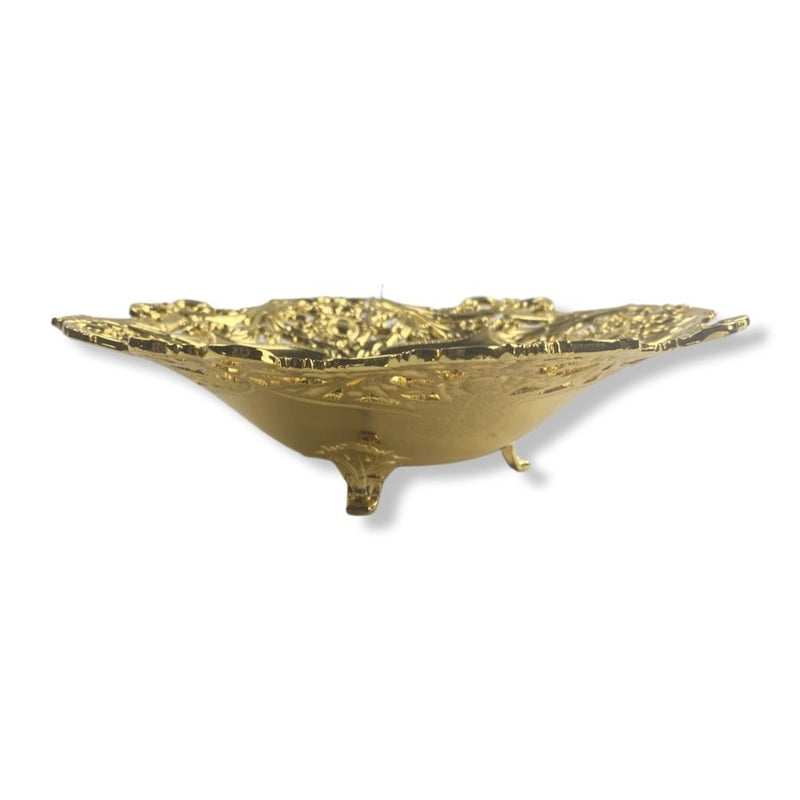 Medium Golden Serving Plate, 19x5 cm - Cupindy