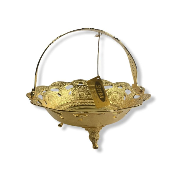 Medium Golden Serving Plate, 20x18 cm - Cupindy
