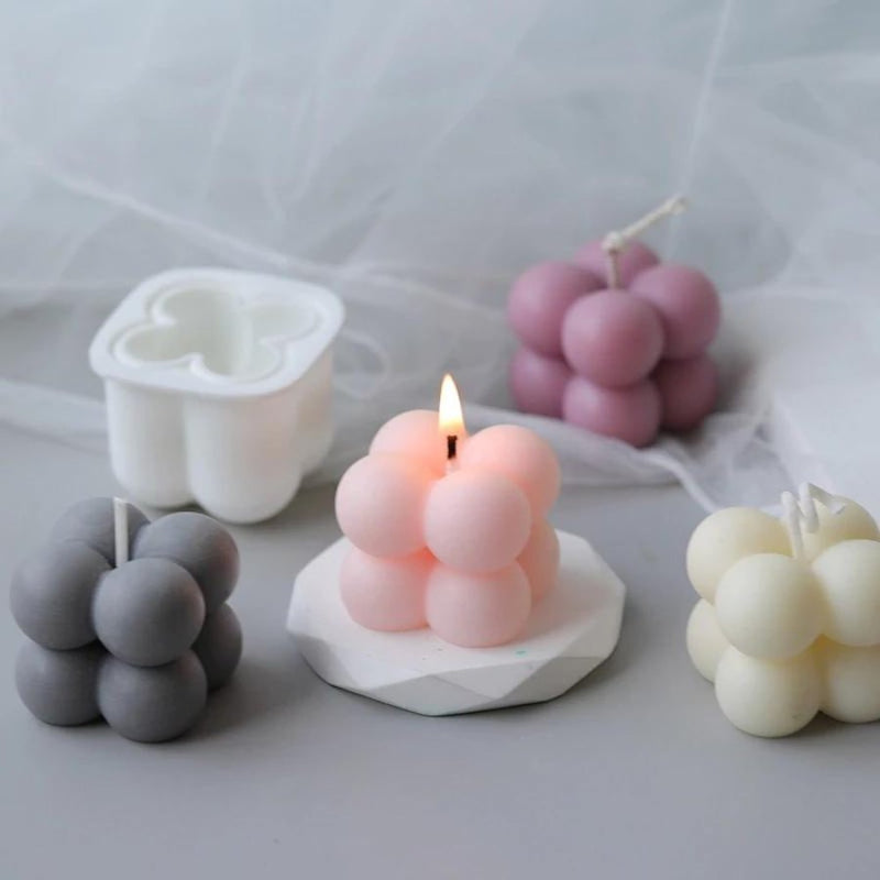 Mini Bubble Cube Candle Soy Wax - 3x3 cm - Cupindy