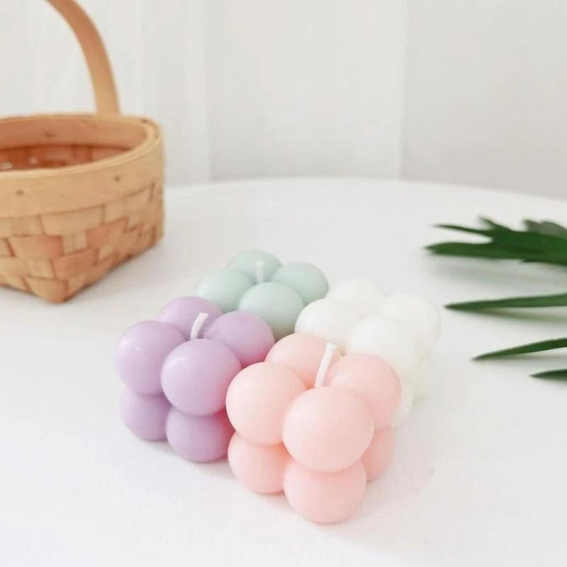 Mini Bubble Cube Candle Soy Wax - 3x3 cm - Cupindy