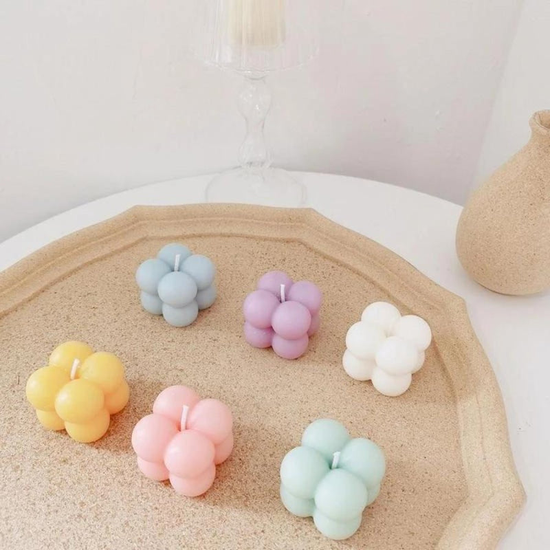 Mini Bubble Cube Candle Soy Wax - 3x3 cm - Cupindy