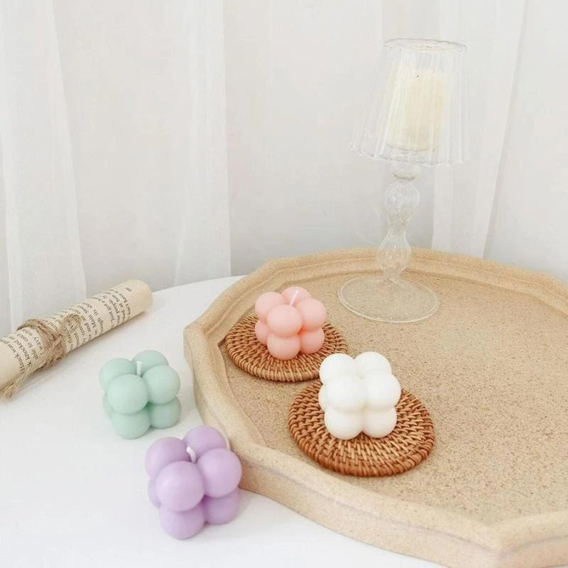 Mini Bubble Cube Candle Soy Wax - 3x3 cm - Cupindy