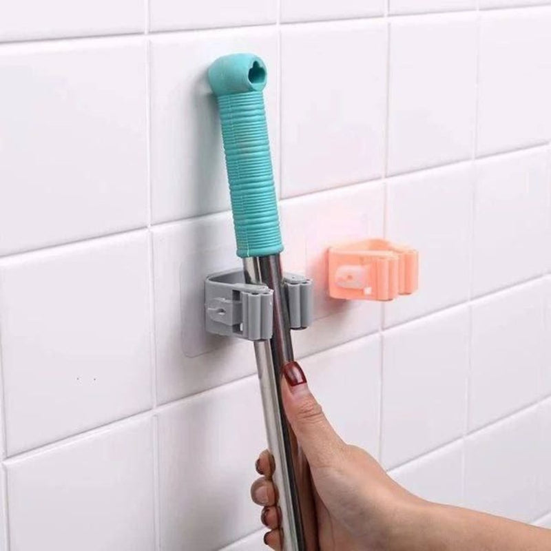 Mop Rack Bathroom Accessories Wall Mounted Shelf Organizer - Cupindy