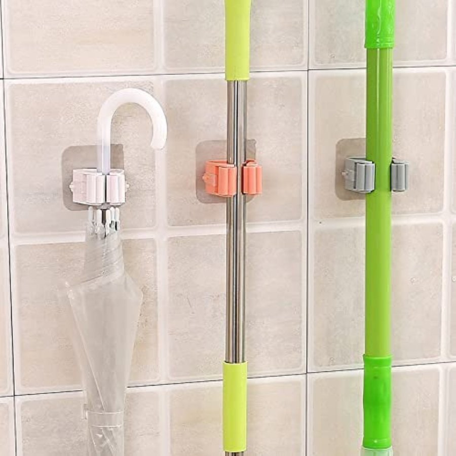 Mop Rack Bathroom Accessories Wall Mounted Shelf Organizer - Cupindy
