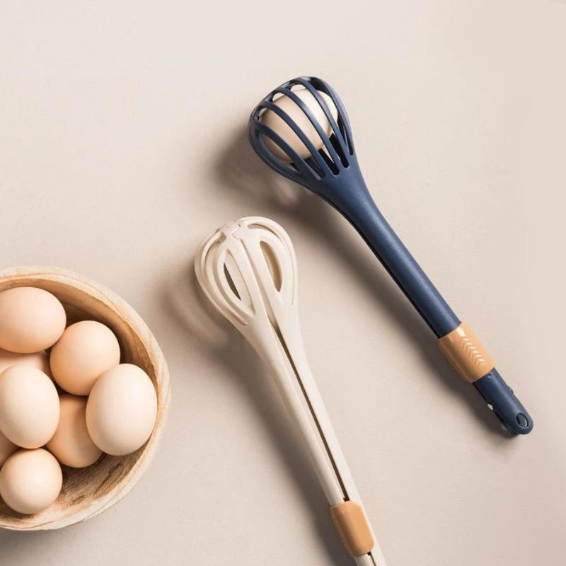 Multi-Function Whisk Eggs Trap, Food Tongs - Multi Colors - Cupindy
