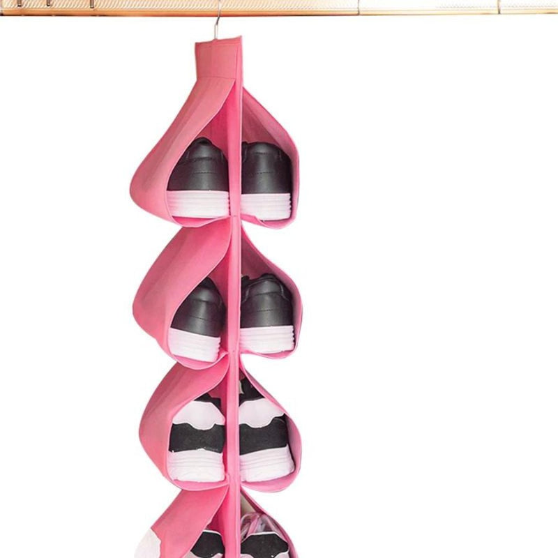 Multi-layer Shoe Hanging Storage Bag - 12 Shoes - Multi colors - Cupindy