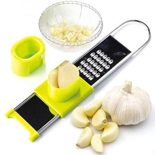 Multifunction Stainless Steel and Plastic Ginger Garlic Press - Cupindy