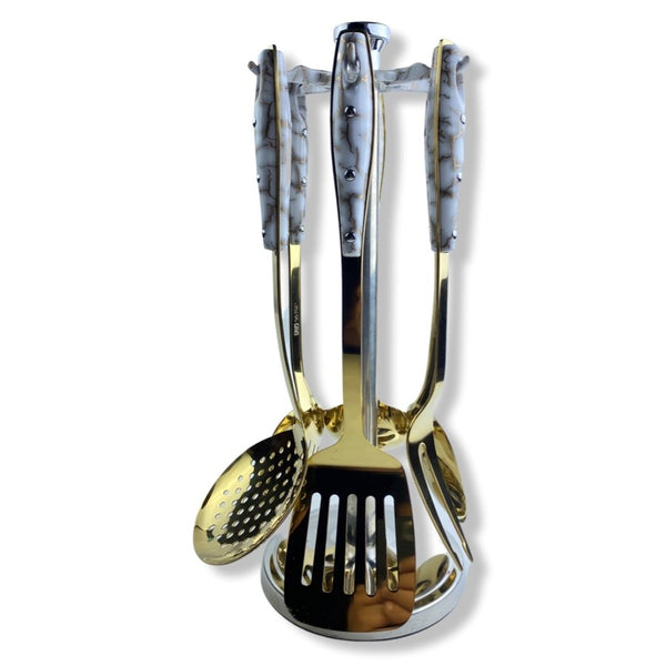 New Home Set of 6 Pieces Kitchen Cooking Utensils Set with Holder - Cupindy