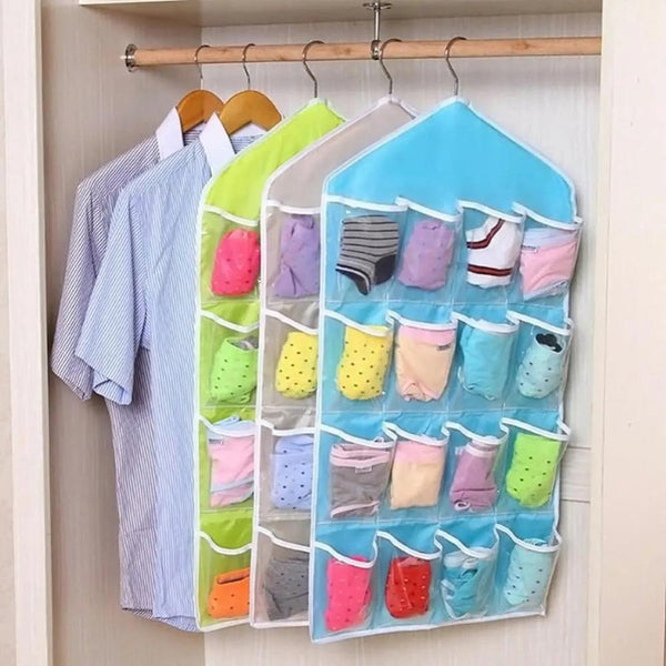 New Portable 16 Grid Closet Multi-role Hanging Bag - Cupindy