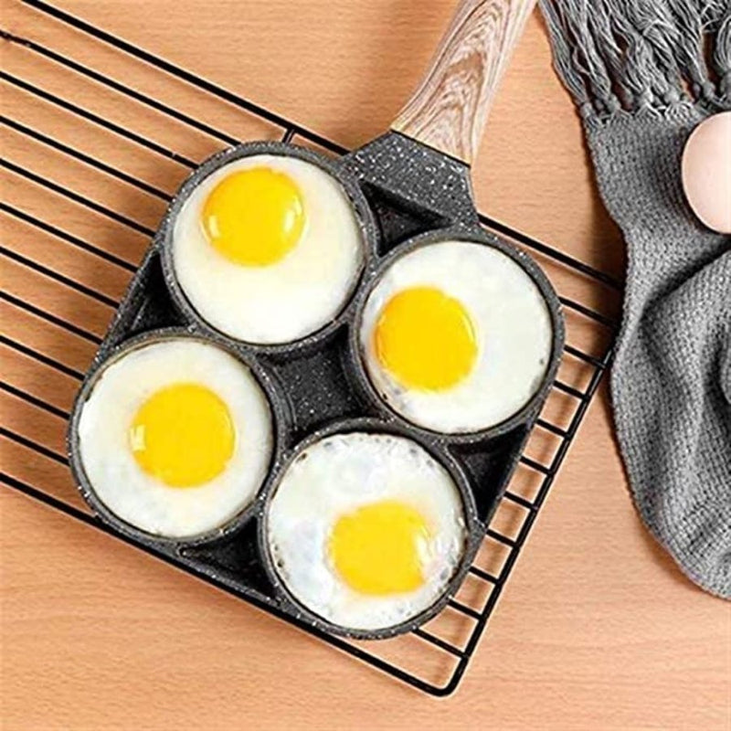 Nonstick Frying Pans 4 Hole Omelet Pan for Burger Eggs Ham Pancake Maker - Frying Pot Non-Stick Cooking Breakfast - Cupindy