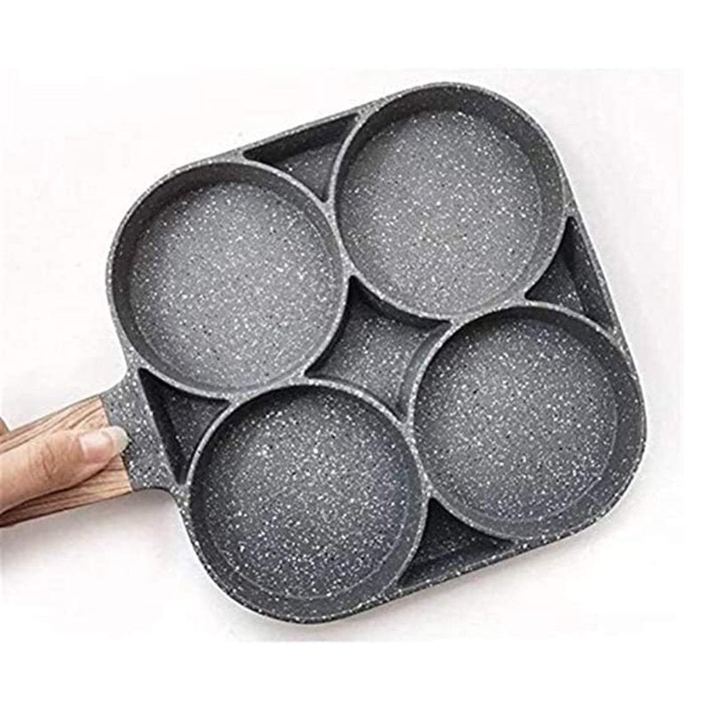 Nonstick Frying Pans 4 Hole Omelet Pan for Burger Eggs Ham Pancake Maker - Frying Pot Non-Stick Cooking Breakfast - Cupindy