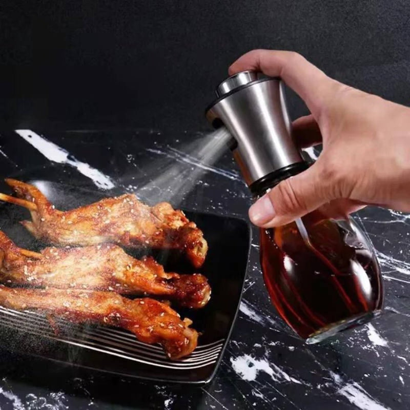 Oil Sprayer for Cooking, Refillable With Stainless Steel Lid - 200 ml - Cupindy