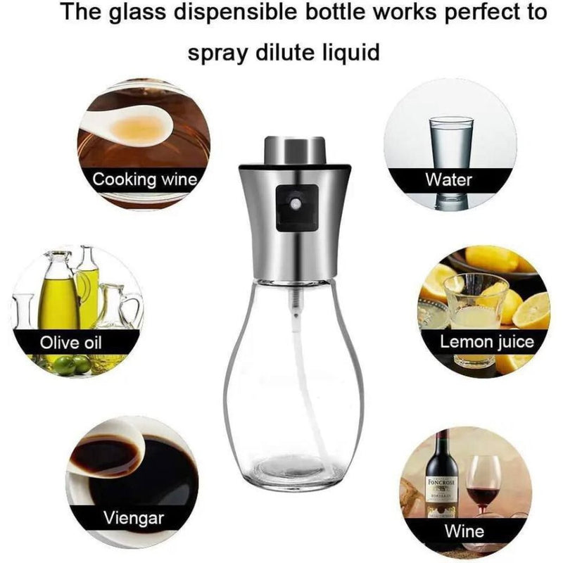 Oil Sprayer for Cooking, Refillable With Stainless Steel Lid - 200 ml - Cupindy