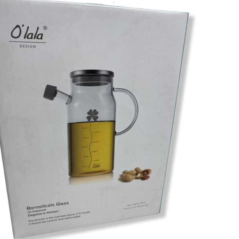 O'lala Large Oil Dispenser With Handles, Borosilicate Glass, 450 ml- SK-7137 - Cupindy