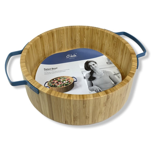 O'lala Large Wooden Salad Bowl With Handles - SK-9449 - Cupindy