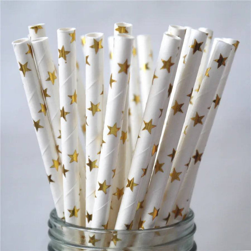Paper Straws for drinking - 25 Pieces - Multi Colors - Cupindy