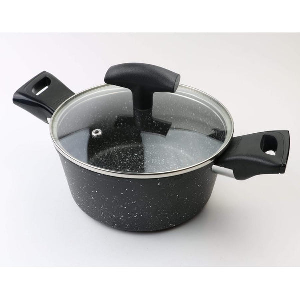 PEDRINI - Granite Cooking Pot 26 cm, Black - Cupindy