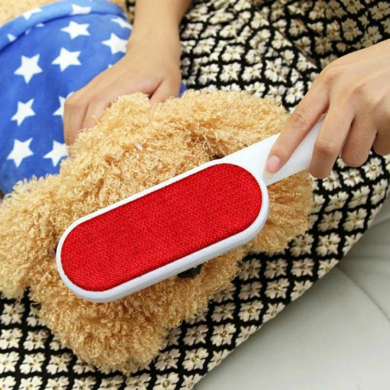 Pet's Hair Remover Cleaning Brush - Red and White - Cupindy