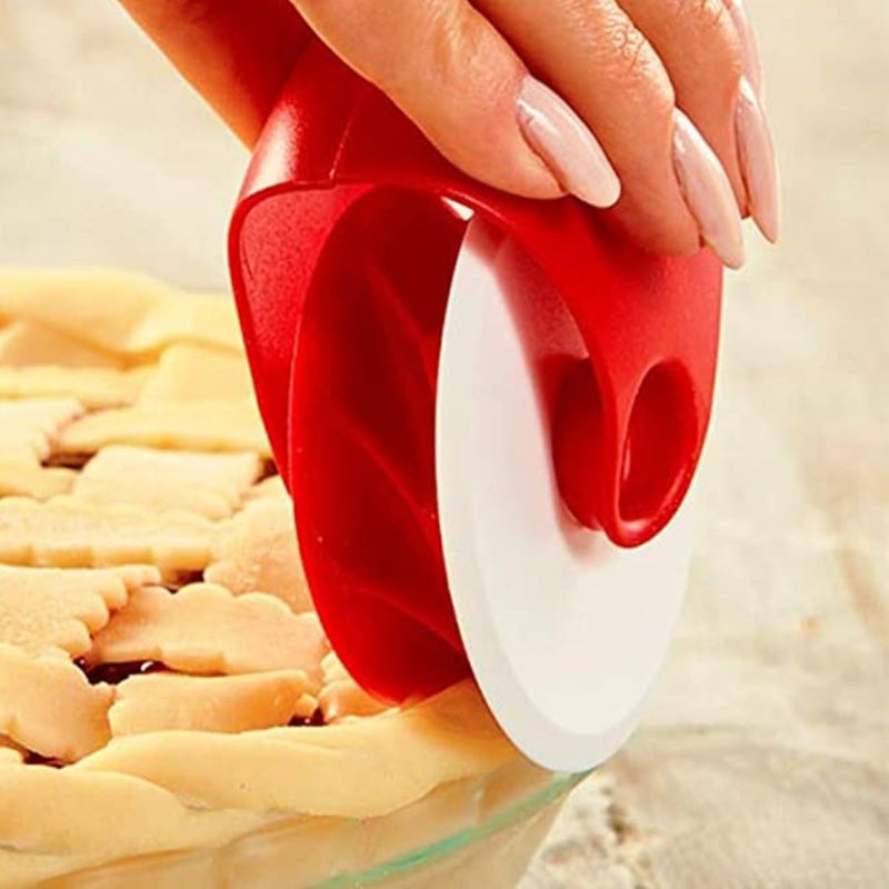 Pizza Pastry Lattice Cutter Pastry Pie Decoration Cutter Plastic Wheel Roller Red Durable and Practical - Cupindy