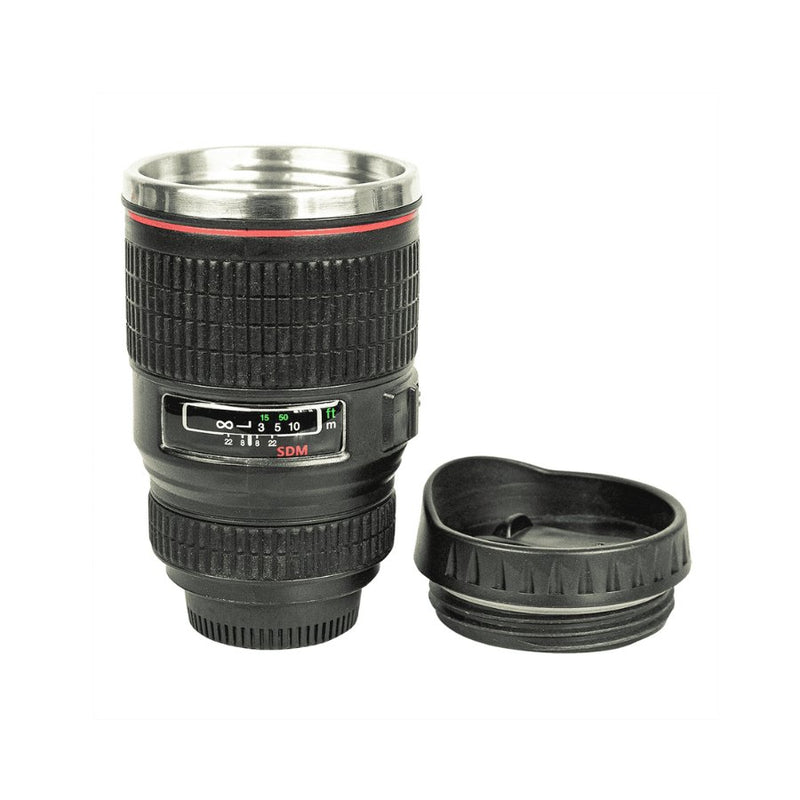 Plastic Camera Lens Stainless Steel Coffee Mug Thermos - 300 ml - Cupindy