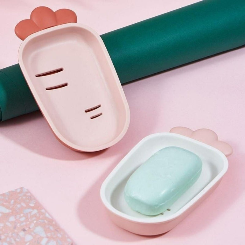 Plastic Carrot Shape Double-layer Shower Soap Holder - Multi Colors - Cupindy