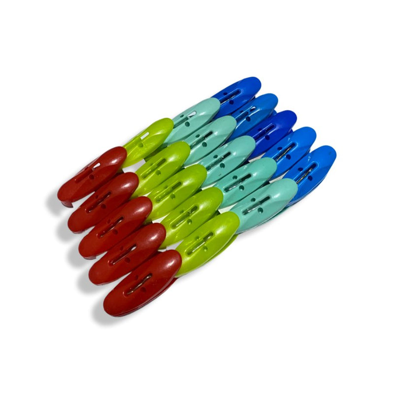 Plastic Clothespins, 20 Pieces - Multi Color - Cupindy