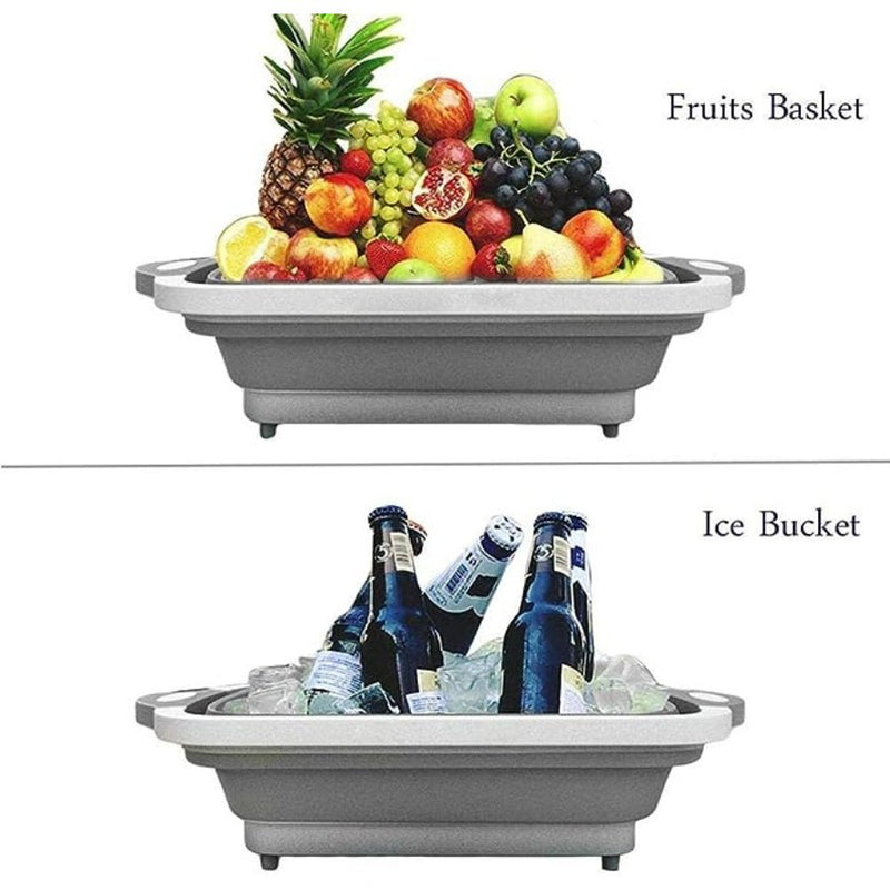 Plastic Cutting Board Dish Tub, Multifunction Foldable Dish Tub - Cupindy