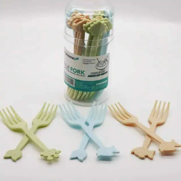 Plastic Fruit Fork Set - 18 Pieces - Cupindy