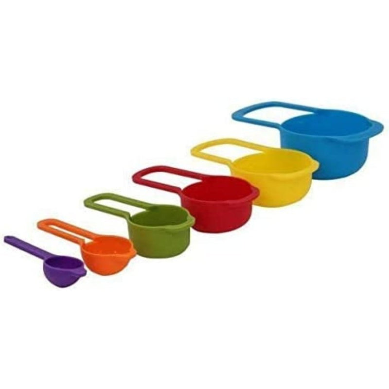 Measuring Cups and Spoons, Plastic Measuring Cups and Spoons Set of 12: 6  Plastic Measuring Cups and 6Plastic Measuring Spoons, Plastic Measuring Cup