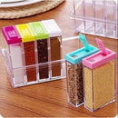 Plastic Transparent Seasoning Box Spices Case, 6-Pieces, Multicolor - Cupindy