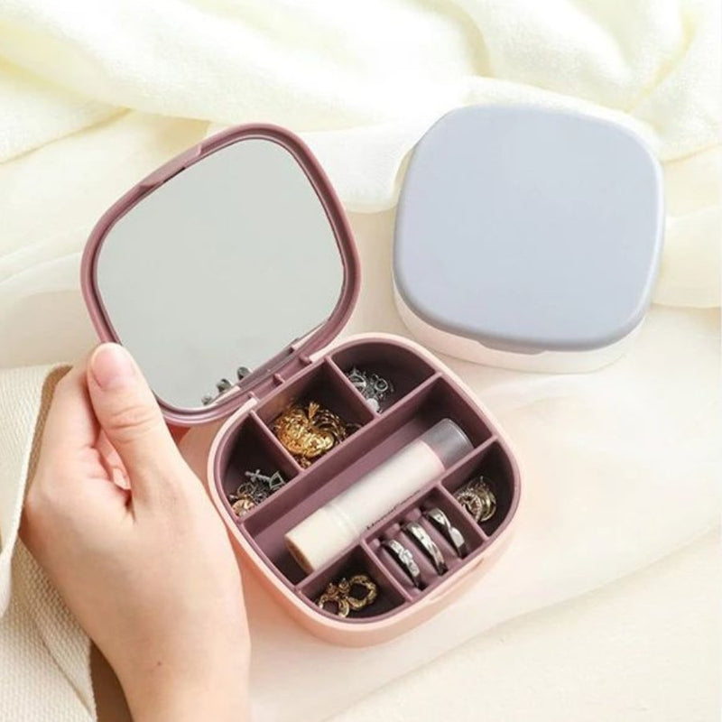Portable Jewelry Organizer Box with Mirror - Cupindy