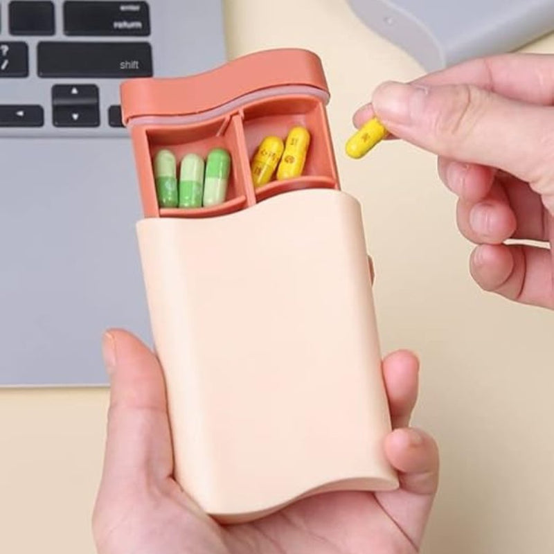 Portable Mini Plastic Pill, 6 Compartment Box - Cupindy