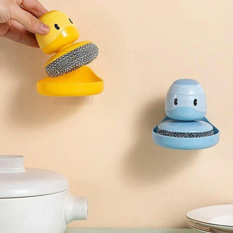 Protect Hands Ducks Handle Washing Brush with Holder - Multi Colors - Cupindy