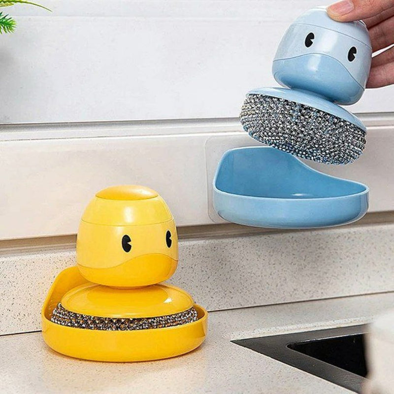 Protect Hands Ducks Handle Washing Brush with Holder - Multi Colors - Cupindy