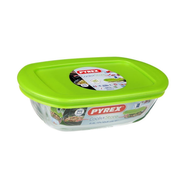 Pyrex Rectangular Dish with Plastic Lid 0.4L - Cupindy
