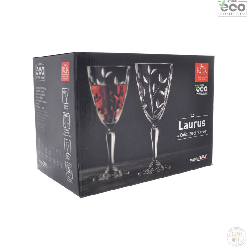 RCR 27594020006 Laurus, 6 Pieces, Glass, 280 ml - Cupindy