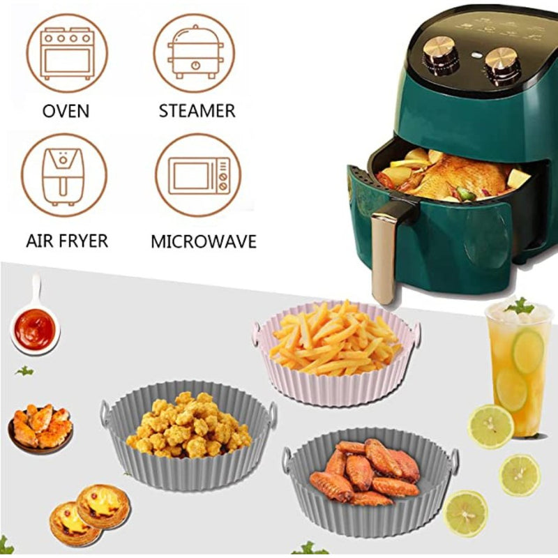 Reusable Air Fryer Liners Circle, Silicone - Multi Colors 20 cm - Cupindy