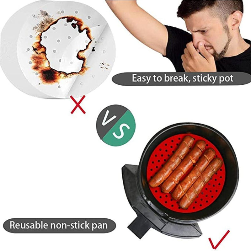 Reusable Air Fryer Liners Circle, Silicone - Multi Colors - Cupindy