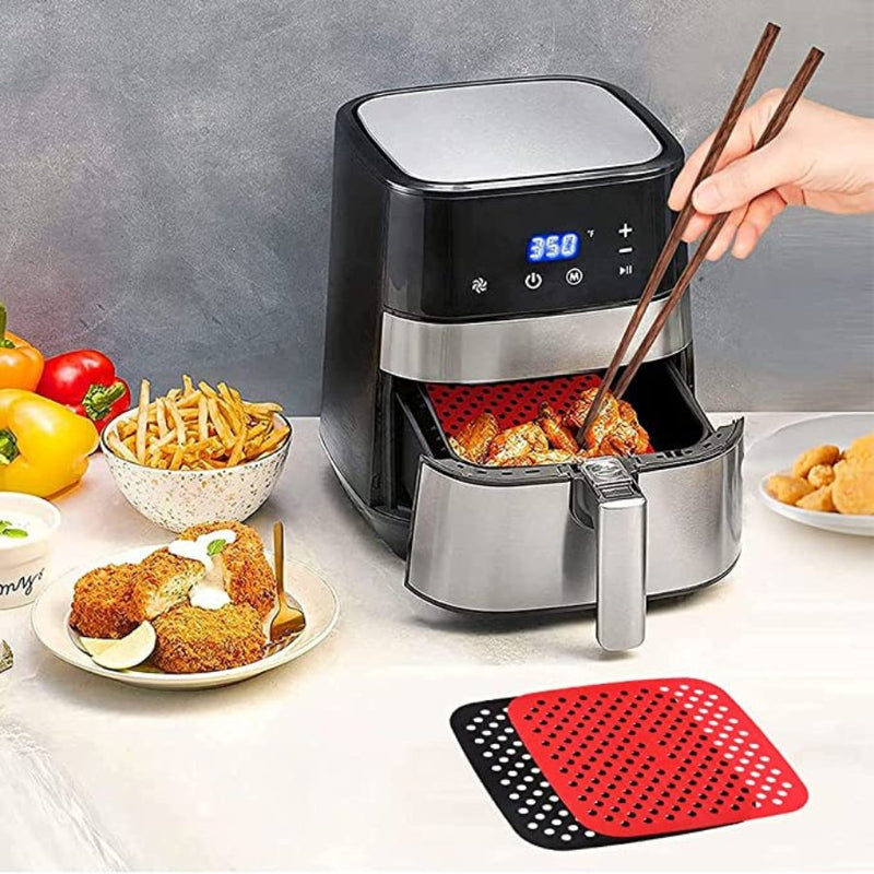 Reusable Air Fryer Liners Square, Silicone - Multi Colors - 21 cm - Cupindy
