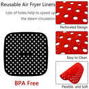 Reusable Air Fryer Liners Square, Silicone - Multi Colors - 21 cm - Cupindy