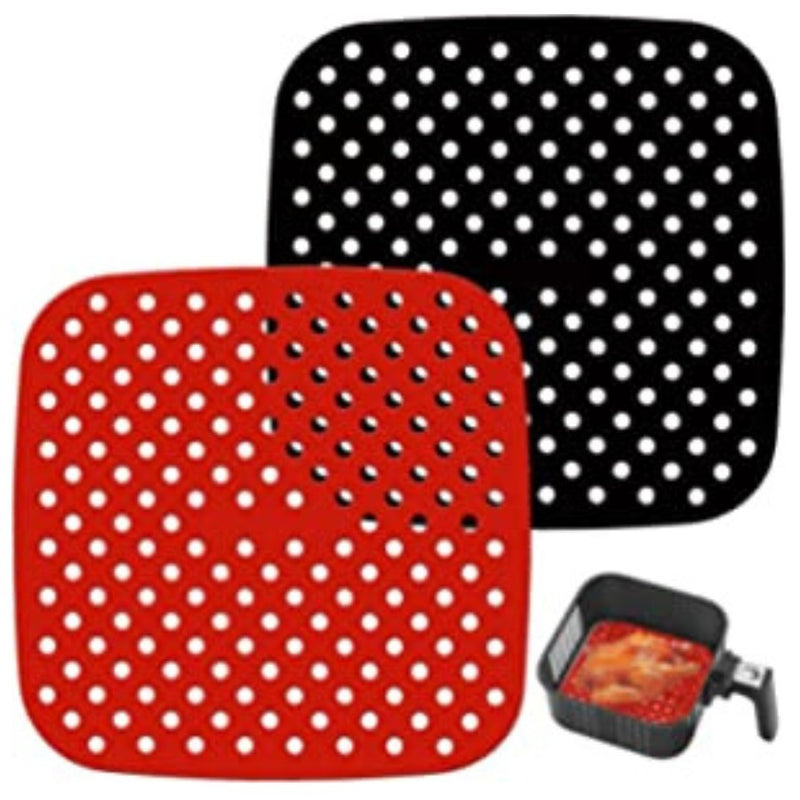 Reusable Air Fryer Liners Square, Silicone - Multi Colors - 21 cm - Cupindy
