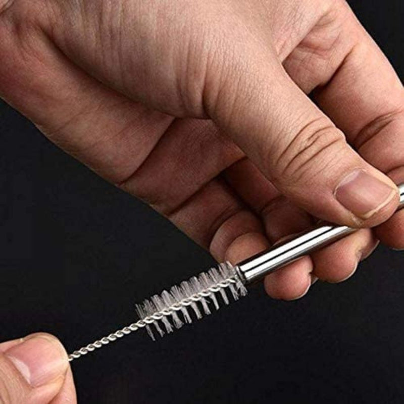 Reusable Stainless Steel Straws with Cleaning Brush - Set of 5 Pieces - Cupindy